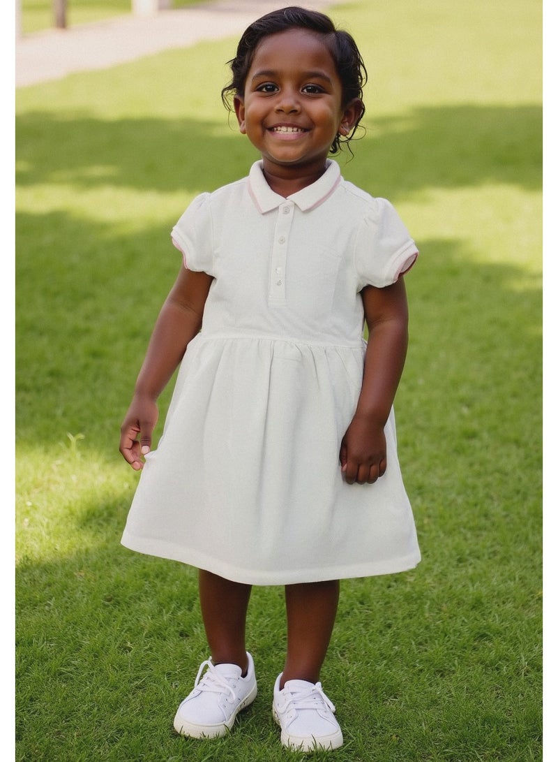 جونيورز فستان أبيض بولو للبنات براند جينيورز