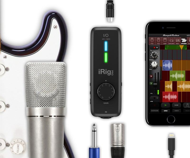 آي كي مالتيميديا IK Multimedia iRig Pro I/O واجهة صوت USB محمولة 2 مدخل/2 مخرج مع MIDI ومضخم ميكروفون XLR وإمداد طاقة وهمي 48 فولت لتسجيل الجيتار والصوت والبودكاست والبث المباشر - Image 5