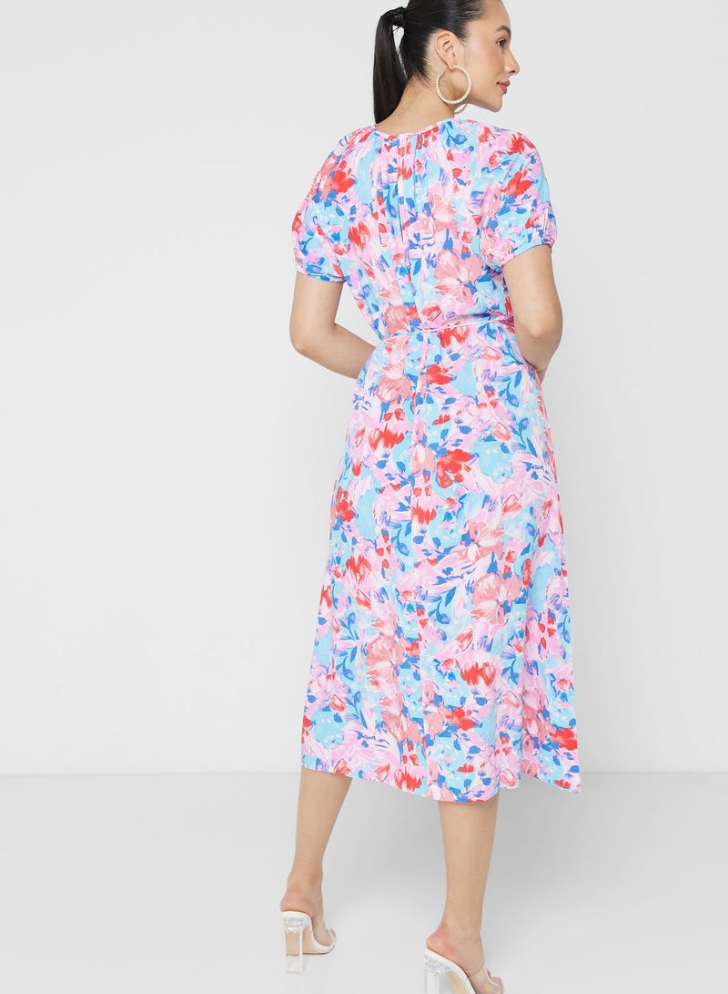 Floral Puff Sleeve Dress