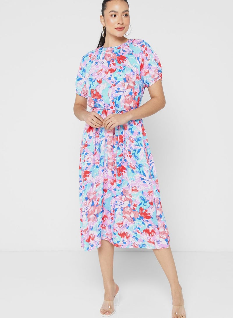 Floral Puff Sleeve Dress