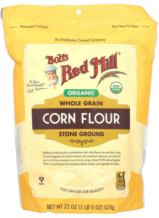 Bob's Red Mill Organic Whole Grain Corn Flour 22 oz (624 g) 
