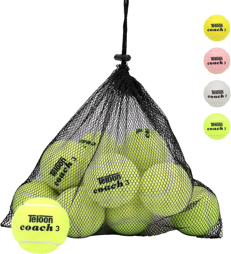 Teloon Pressure Training Tennis Balls-12 or 18 Count-Mesh Carry Bag，4 Colors Available，Pressureless Training Exercise Tennis Balls for Beginners. - Image 2