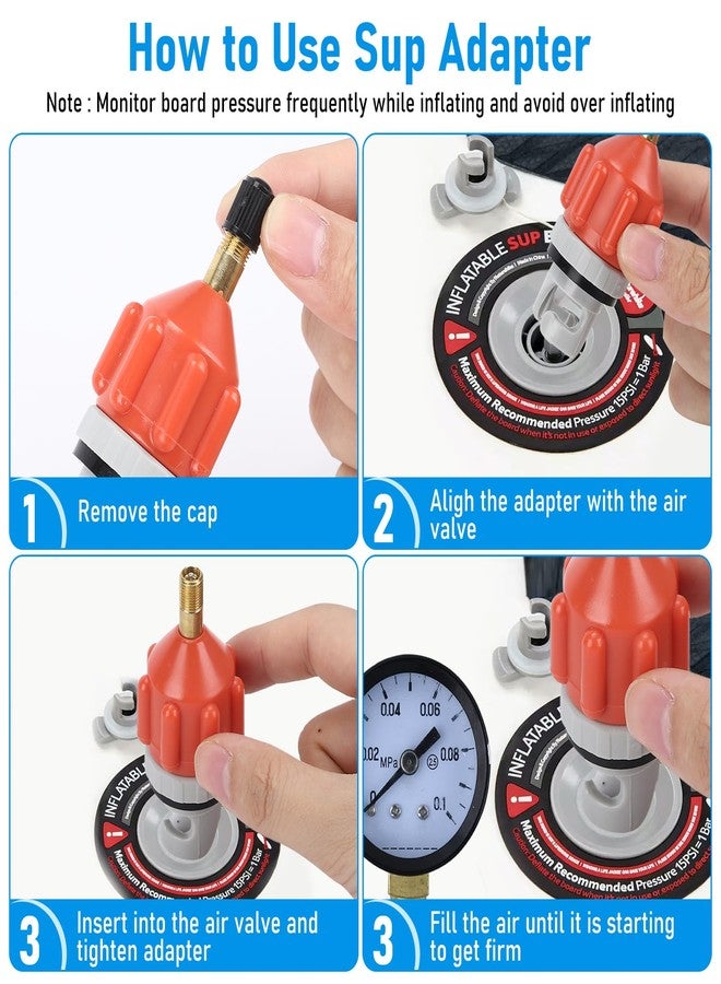Aoiiefe 2PCS SUP Pump Adapter, Sturdy Air Valve Adapter with Strong Sealing, Universal Inflation Adapter for Stand Up Paddle Board, Inflatable Kayak and Water Sports Inflatables - Image 4