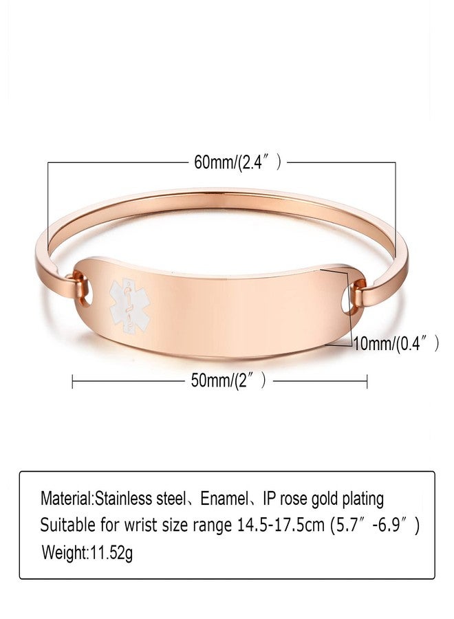 VNOX Free Engraving-Stainless Steel Medical Alert ID Bangle Bracelet,Gold Plated/Silver,7.4"-8.0" - Image 5