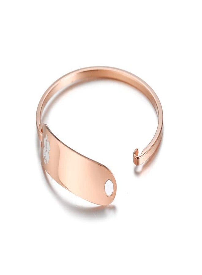 VNOX Free Engraving-Stainless Steel Medical Alert ID Bangle Bracelet,Gold Plated/Silver,7.4"-8.0" - Image 4