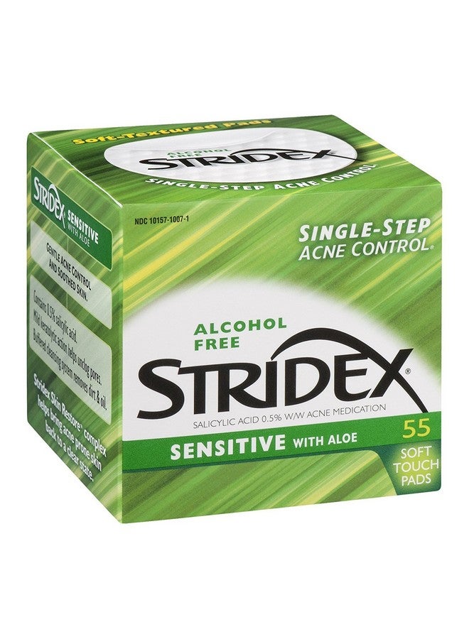 Stridex Singlestep Acne Control Sensitive With Aloe Alcohol Free Soft Touch Pads