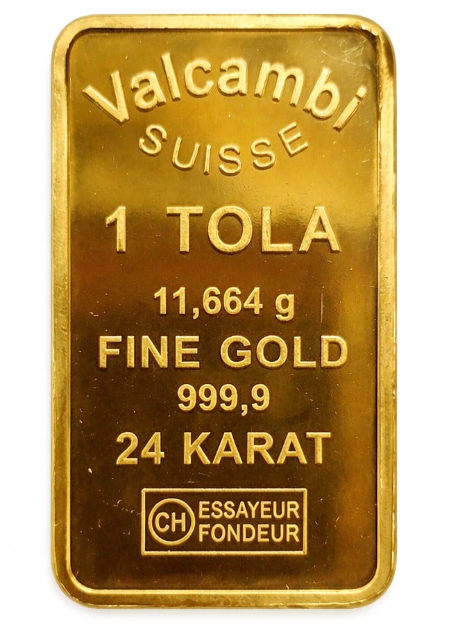 valcambi Guru Jewellers Valcambi Suisse 24K Gold Bar 1 Tola 11.664g 999.9 Purity Swiss Made - Image 4