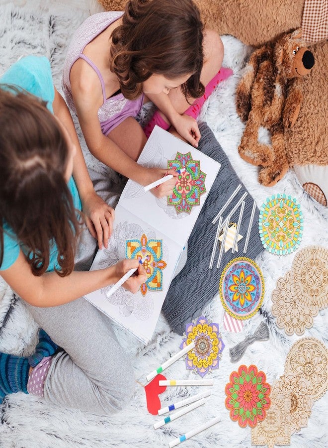 Potchen 18 Sets Wind Chimes Craft Art Kit for Adult Color Your Own Wind Chime DIY Unfinished Wood Hanging Ornaments Coloring Window Chime for Adult Gifts Home and Back to School Party Supplies - Image 4