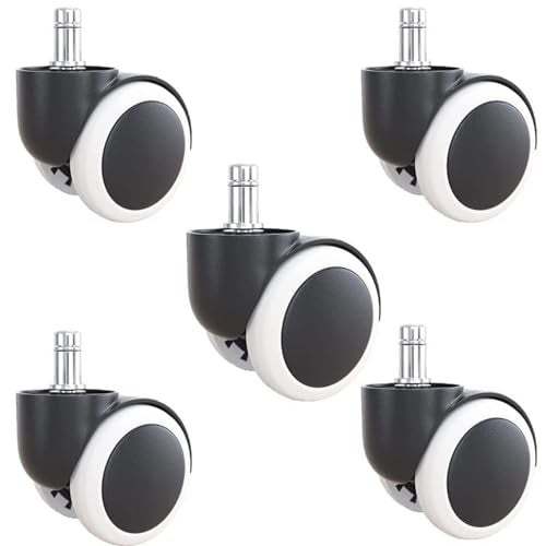 KARP Office Chair Caster Wheels - 2 Inch Office Chair Wheels Replacement, Desk Chair Wheels for Computer and Gaming Chair, Safe for All Floors and Carpets (Pin Type-White) - Image 1