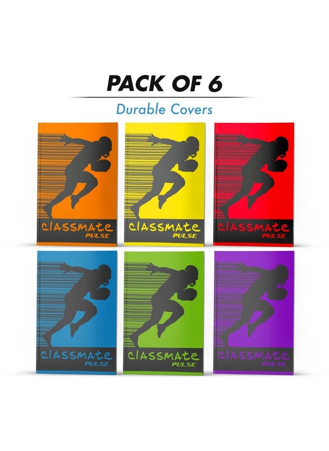 classmate Classmate Pulse PP Cover Longbooks, A4 size, Single Line, 140 Pages (Pack of 6)  - Image 5