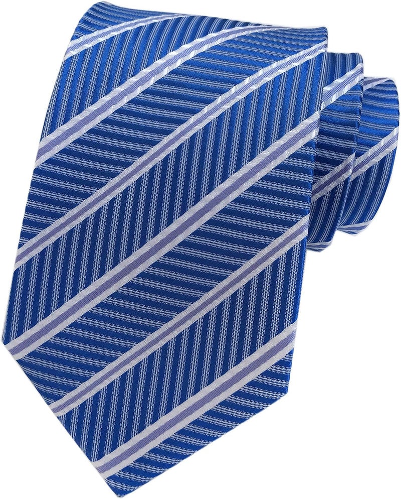 Secdtie Men's Classic Stripe Jacquard Woven Silk Tie Formal Party Suit Necktie - Image 1