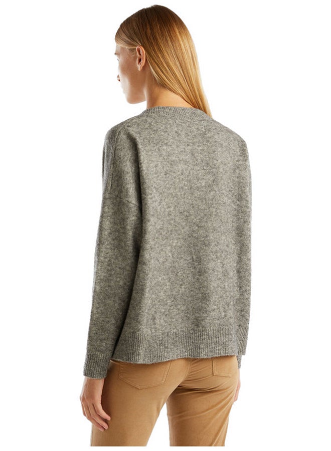 Benetton V-NECK SWEATER IN RECYCLED YARN  - Image 3