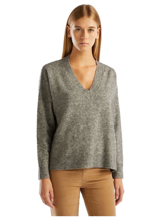 Benetton V-NECK SWEATER IN RECYCLED YARN  - Image 5