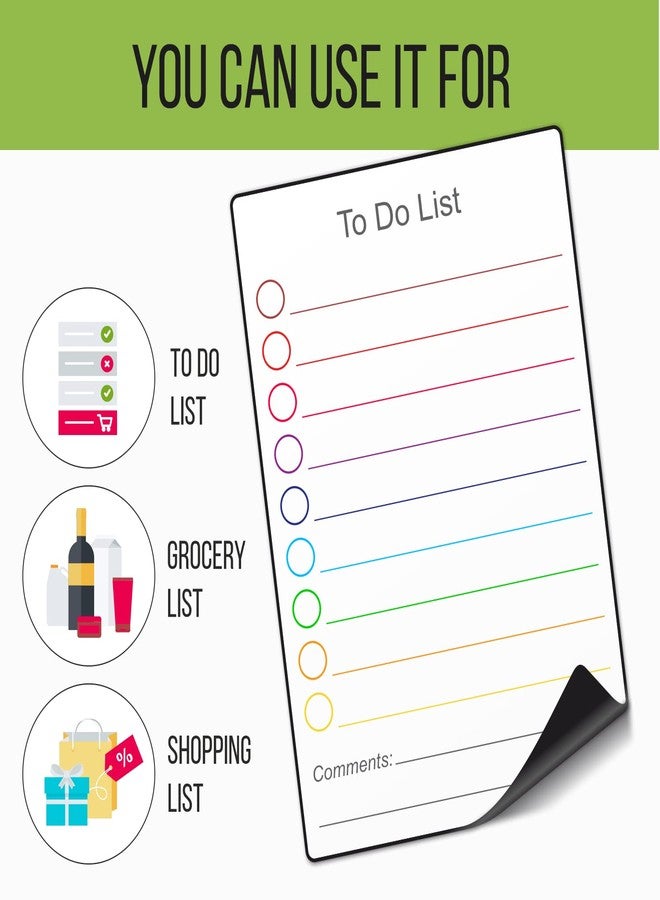 JUZARI Dry Erase Small Magnetic to Do List White Board for Fridge A5 - Lined Dry Erase Todo List for Refrigerator - Daily Magnetic Planner - Mini Whiteboard Checklist - Magnet Task List White Board - Image 4