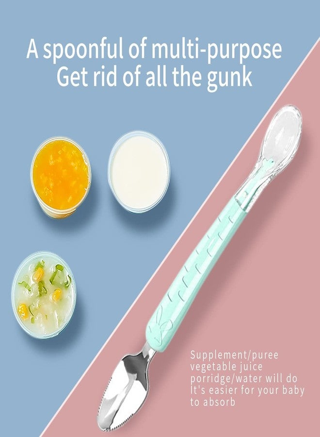 إيفن ملعقة طعام سيليكون متعددة الأغراض للأطفال، برأسين، لكشط الطين عن الطعام التكميلي، ولإطعام الأطفال، وملاعق تدريب للرضع، ومستلزمات الفطام الذاتي (لون وردي) - Image 5