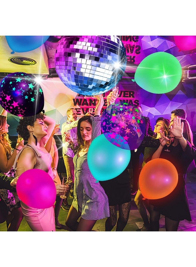 LovesTown 66PCS UV Neon Balloons Assorted, Glow Party Latex Balloons 12" Fluorescent Balloons with Stars for Birthday Wedding Glow Party Supplies - Image 5