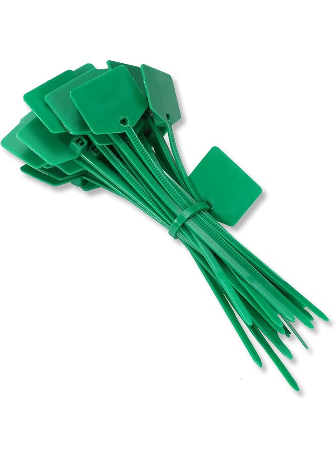 erorex Marker Nylon Cable Ties 6 In Nylon Cable Zip Ties With Marker Self Locking Written On Cable Mark Cord For Cabling Ethernet Wire Management Wraps Marking Label Tags Green 100Pcs - Image 1