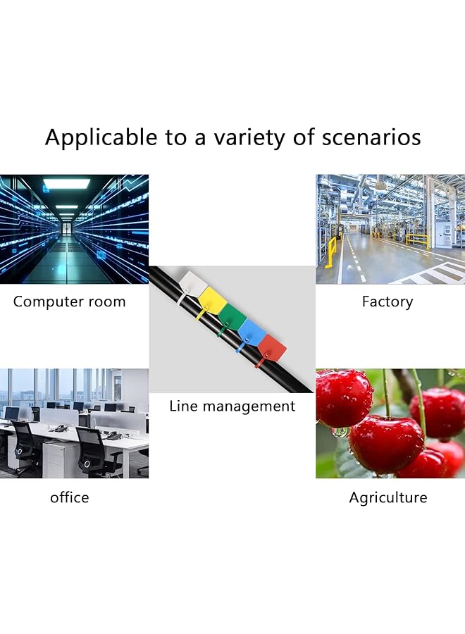 erorex Marker Nylon Cable Ties 6 In Nylon Cable Zip Ties With Marker Self Locking Written On Cable Mark Cord For Cabling Ethernet Wire Management Wraps Marking Label Tags Green 100Pcs - Image 2