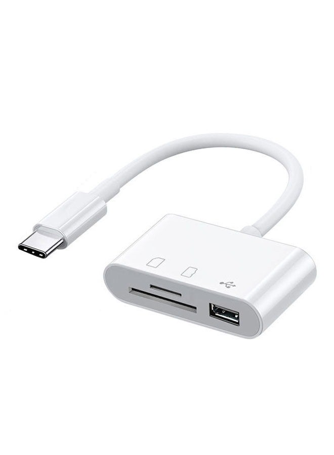 قارئ بطاقات USB C SD متعدد الوظائف 3 في 1 ، قارئ بطاقات من النوع C لجهاز USB C ، محول بطاقة TF يدعم القراءة والكتابة المزدوجة (أبيض 3.0) - Image 1