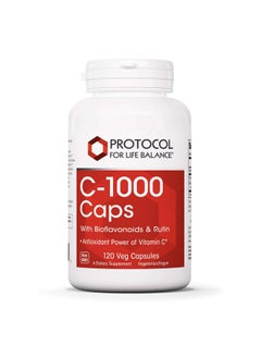 Protocol For Life Balance C1000 Caps With Bioflavonoids And Rutin Antioxidant Power Of Vitamin C Supports Healthy Immune System Function Provides Cellular Protection 120 Veg Capsules  - Image 1