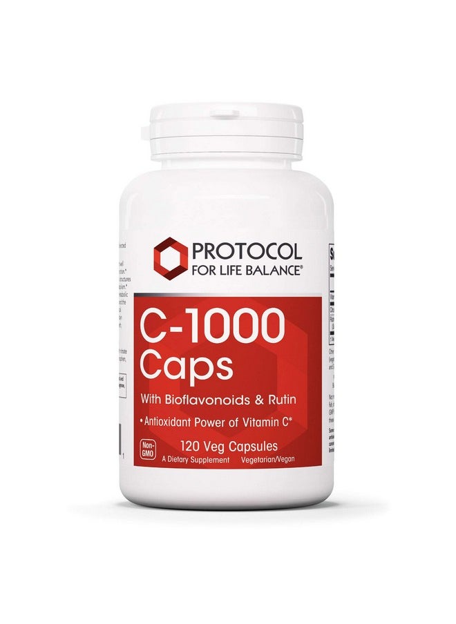Protocol For Life Balance C1000 Caps With Bioflavonoids And Rutin Antioxidant Power Of Vitamin C Supports Healthy Immune System Function Provides Cellular Protection 120 Veg Capsules  - Image 1