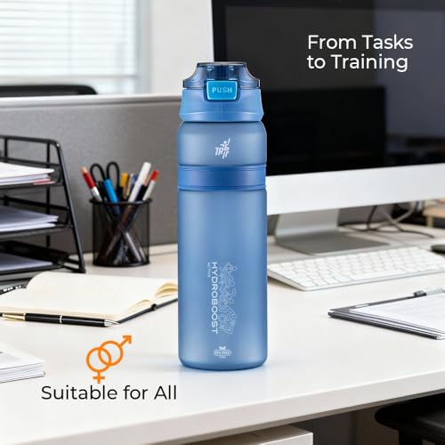 TR6 HydroBoost Active Bottle 850ml | Tritan Sipper Water Bottle for Men & Women | Leakproof, Durable & odour-resistant with Flip Lid Sports Bottle | Perfect for Gym & Outdoor use (Frosted, Blue) - Image 5