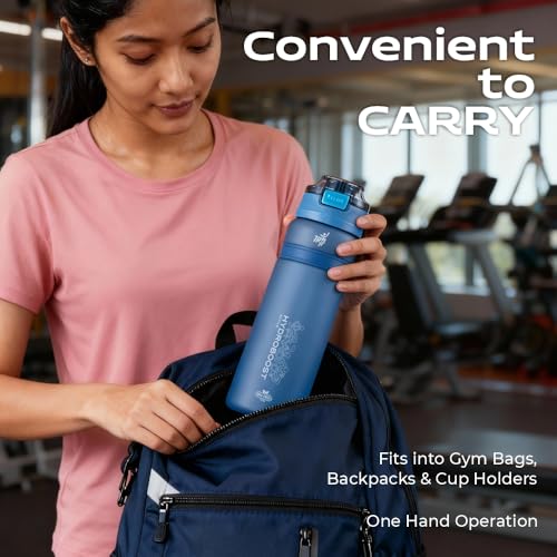 TR6 HydroBoost Active Bottle 850ml | Tritan Sipper Water Bottle for Men & Women | Leakproof, Durable & odour-resistant with Flip Lid Sports Bottle | Perfect for Gym & Outdoor use (Frosted, Blue) - Image 4