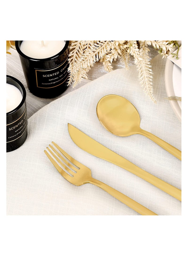 اكسيسن طقم أدوات مائدة من الفولاذ المقاوم للصدأ من الفولاذ المقاوم للصدأ بدرجة الطعام لـ 5 أشخاص (ذهبي) - Image 3