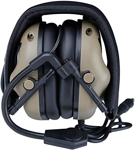 ATAIRSOFT Tactical Headset Wargame Hunting Headphone Without Noise Cancellation Function (Tan) - Image 3
