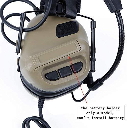 ATAIRSOFT Tactical Headset Wargame Hunting Headphone Without Noise Cancellation Function (Tan) - Image 4