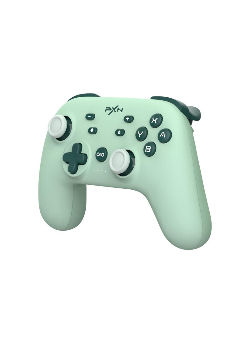 No branded Pxn P50 Wireless Gaming Switch Pro Controller Support Adjustable Dual Vibration Macros Turbo Gyro Axis NFC and Screenshot Remote Gamepad Joystick for Nintendo Switch Lite and OLED (GREEN)  - Image 1