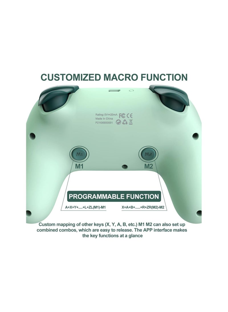 No branded Pxn P50 Wireless Gaming Switch Pro Controller Support Adjustable Dual Vibration Macros Turbo Gyro Axis NFC and Screenshot Remote Gamepad Joystick for Nintendo Switch Lite and OLED (GREEN)  - Image 3