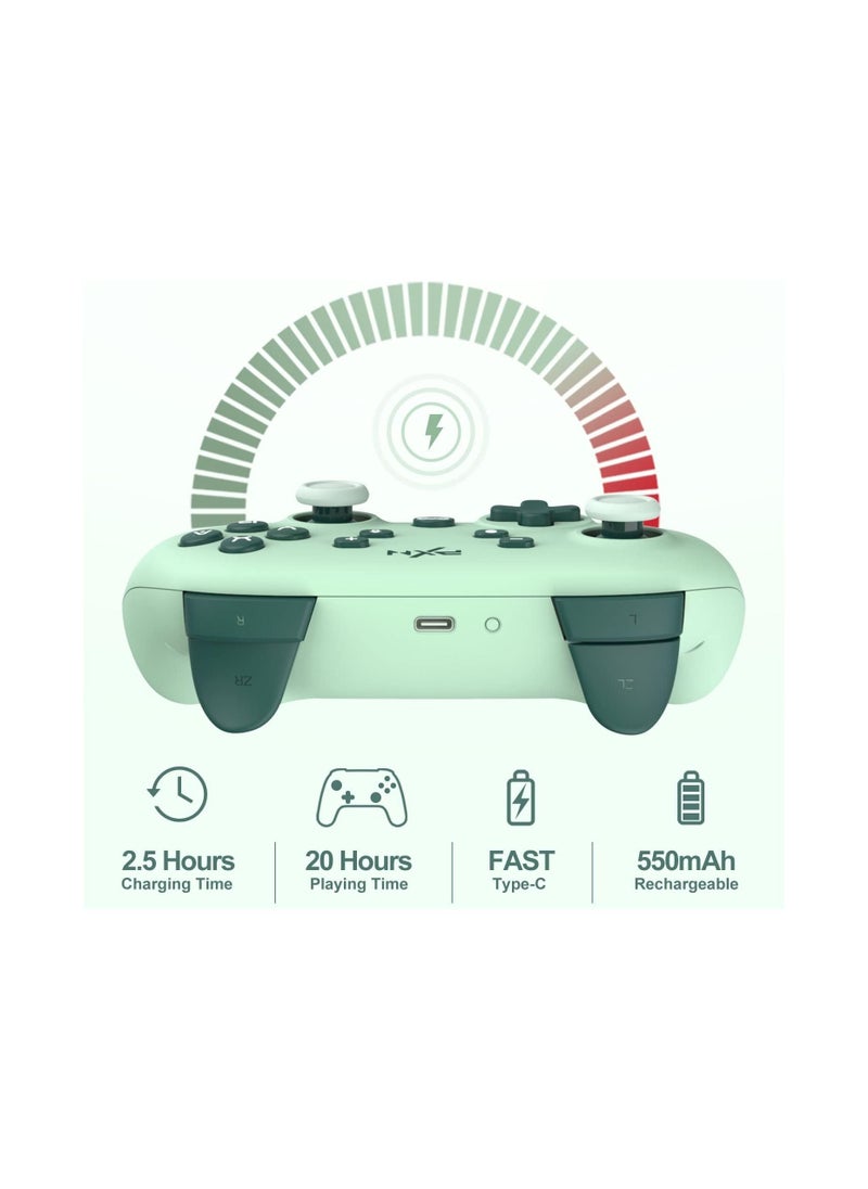 No branded Pxn P50 Wireless Gaming Switch Pro Controller Support Adjustable Dual Vibration Macros Turbo Gyro Axis NFC and Screenshot Remote Gamepad Joystick for Nintendo Switch Lite and OLED (GREEN)  - Image 2