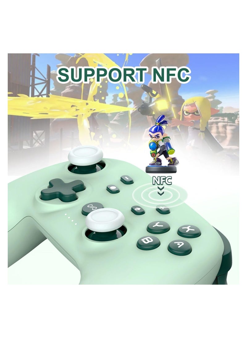 No branded - Pxn P50 Wireless Gaming Switch Pro Controller Support Adjustable Dual Vibration Macros Turbo Gyro Axis NFC and Screenshot Remote Gamepad Joystick for Nintendo Switch Lite and OLED (GREEN) - Image 1