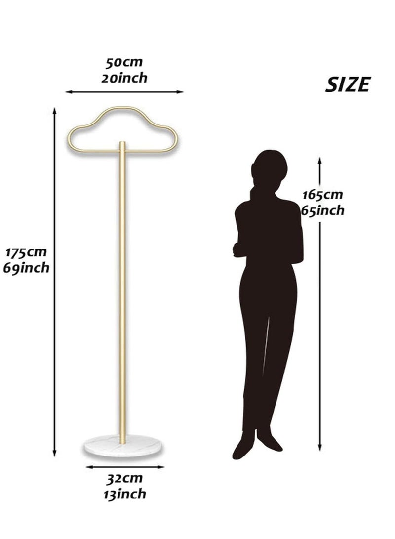 GUDOO Metal Clothes Hangers Gold Clothes Rack Freestanding with Heavy Duty Marble Base Clothing Shirt Display Stand Small Metal Standing Coat Tree for Corner Bedroom Entryway - Image 2