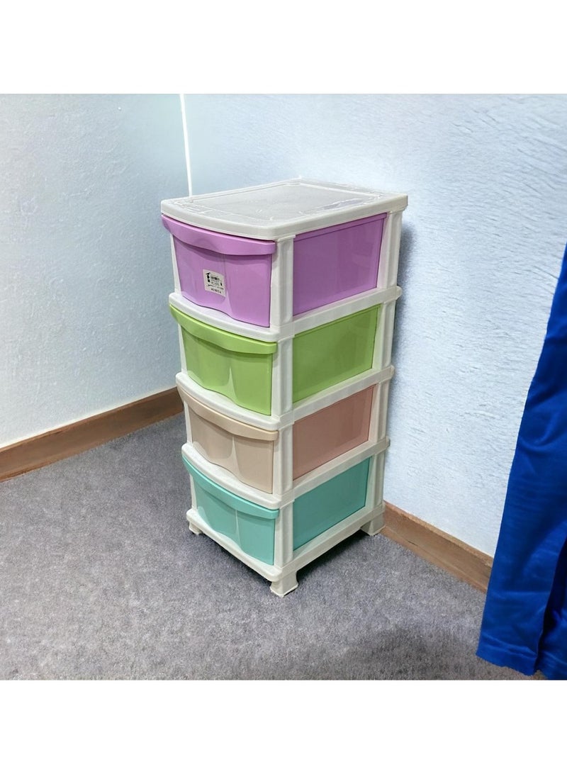 Plastic Storage Unit with 4 Wide Pastel Drawers – Perfect for Organizing Clothes, Kids’ Toys, and Personal Items - Image 4