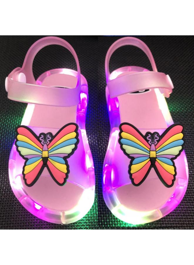 شك صنادل هلامي للأطفال مضيئة مع أضواء صنادل الأميرة الصيفية ذات الطراز الأجنبي صنادل كبيرة للأطفال والبنات والأولاد صنادل متقاطعة - Image 4