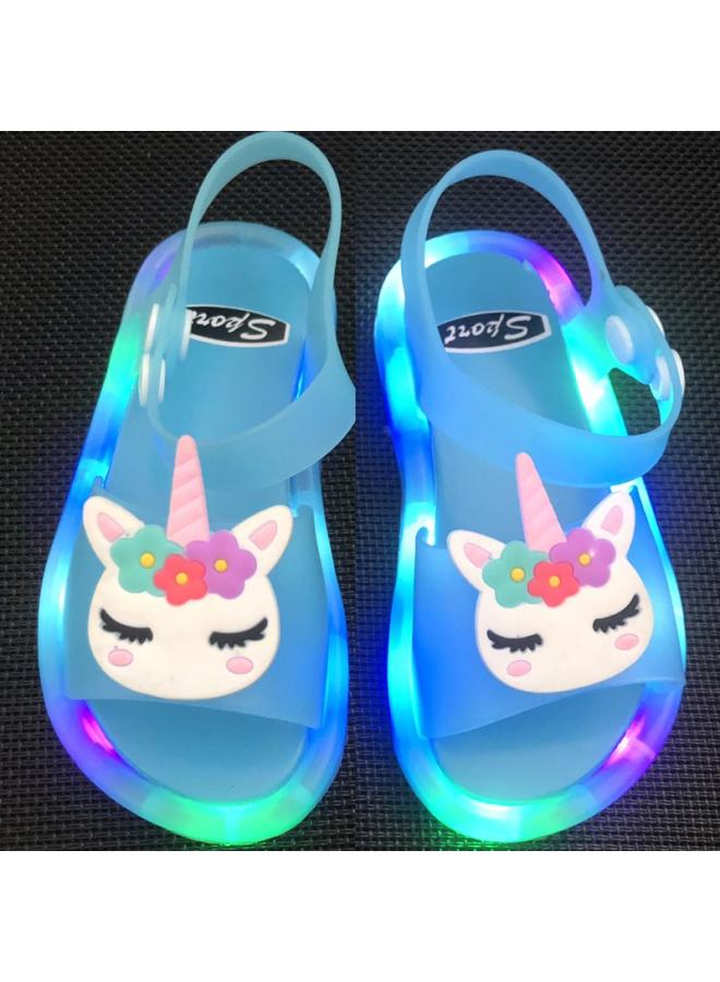 شك صنادل هلامي للأطفال مضيئة مع أضواء صنادل الأميرة الصيفية ذات الطراز الأجنبي صنادل كبيرة للأطفال والبنات والأولاد صنادل متقاطعة - Image 2