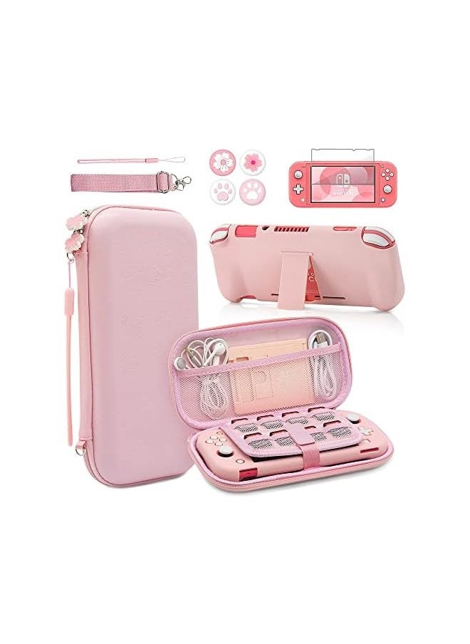 Pink Travel Carrying Case Accessories Kit for Switch Lite, Hard Protective Cover Skin Shell with Stand, Glass Screen Protector, Thumb Grip Caps 9 in 1 - pzsku/ZD3106CAE708FFDF78F4BZ/45/_/1734421565/a4102e3e-2ead-4a2d-a500-4fd875c525ac