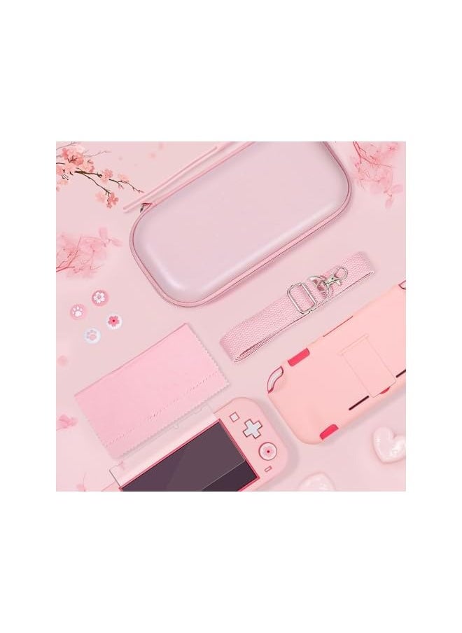 Pink Travel Carrying Case Accessories Kit for Switch Lite, Hard Protective Cover Skin Shell with Stand, Glass Screen Protector, Thumb Grip Caps 9 in 1 - pzsku/ZD3106CAE708FFDF78F4BZ/45/_/1734421594/70a0d375-2b36-4d97-a74d-3fe1ab396b8d