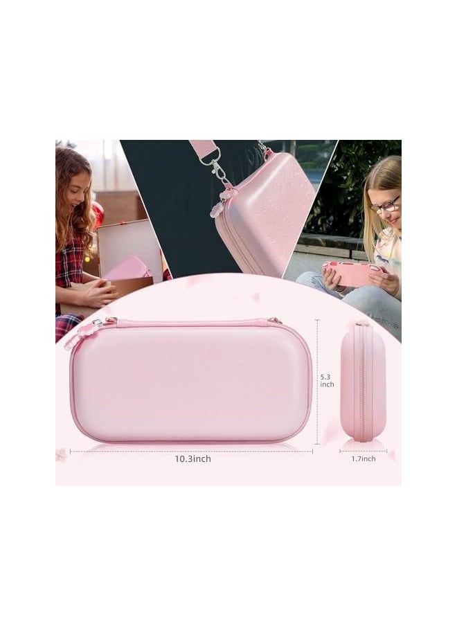 Pink Travel Carrying Case Accessories Kit for Switch Lite, Hard Protective Cover Skin Shell with Stand, Glass Screen Protector, Thumb Grip Caps 9 in 1 - pzsku/ZD3106CAE708FFDF78F4BZ/45/_/1734421637/80bc2cc3-92de-46db-8484-a948ec3242e3