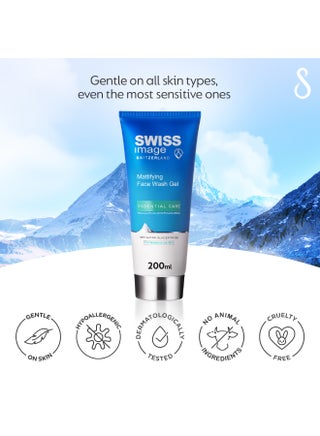 Mattifying Face Wash Gel 200 ml Deep Cleanse & Purify Skin, Oil Control & Anti-Shine Formula for Long-Lasting Matte Look |For Combination to Oily Skin Swiss Made| For Men & Women% - view 5