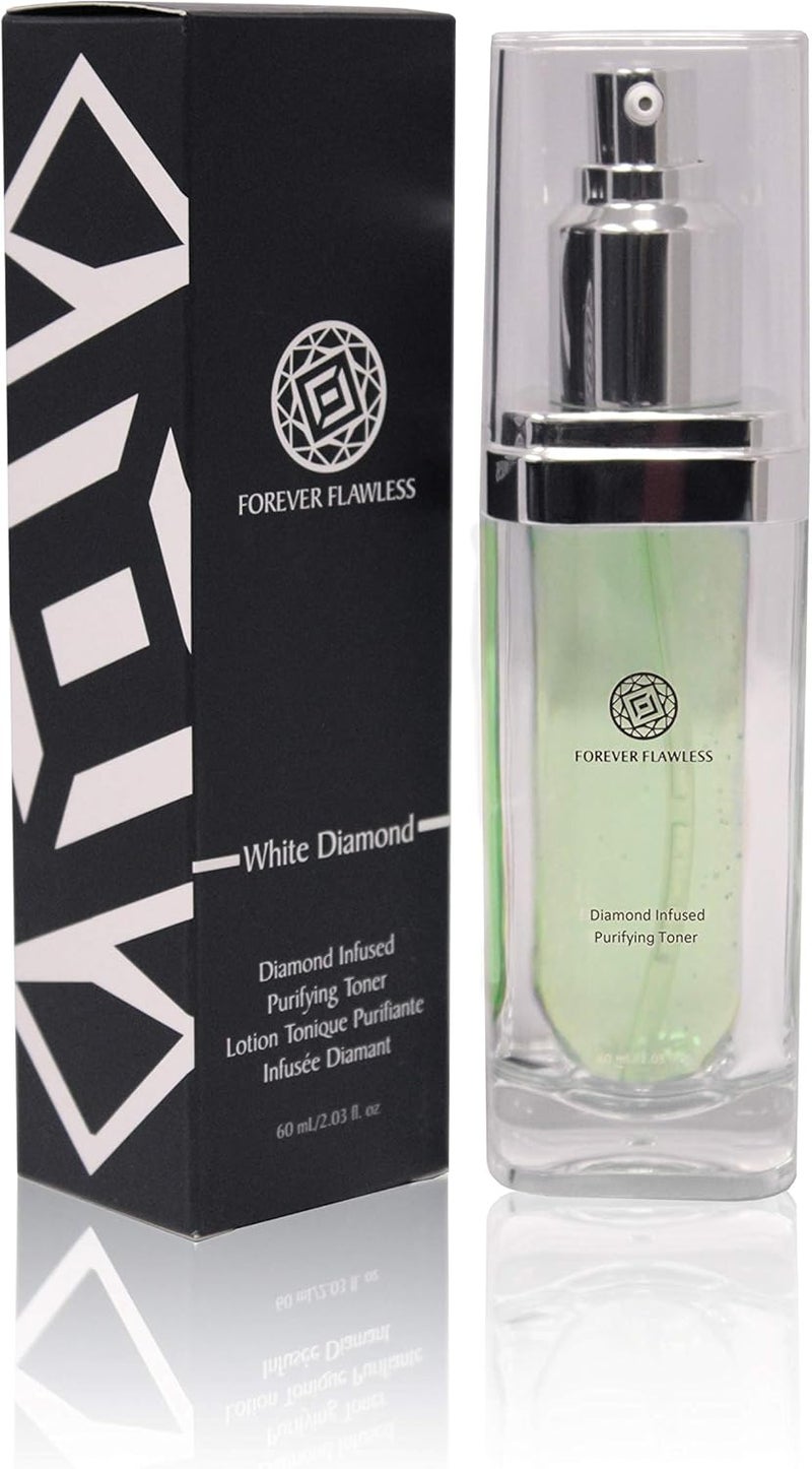 Forever Flawless Exfoliating Facial Toner With White Diamond Powder and Aloe Vera FF16 Enhance Skin Elasticity and Firmness Cleanse and Close Pores 203 fl oz