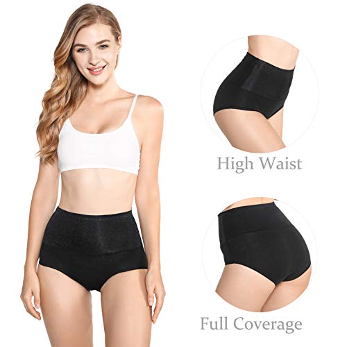 Kinyanco 3-Pack High Waist Tummy Control Panties for Women, Cotton Underwear No Muffin Top Shapewear Brief Panties (3-Pack, X-Large) - Image 3