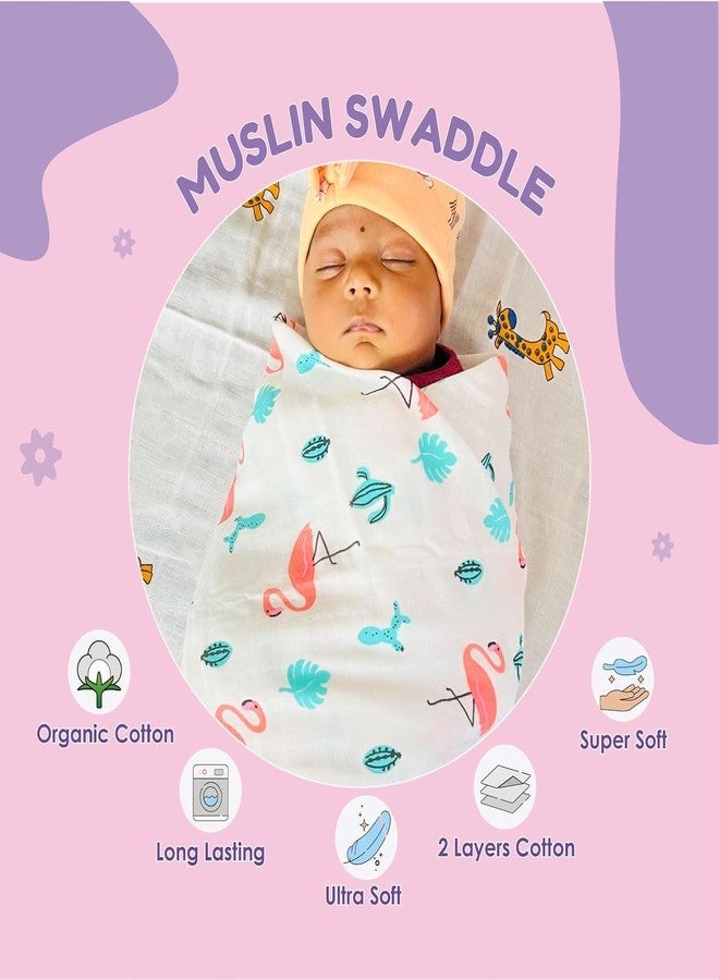KmCho Muslin Cloth for New Born Baby, Ultra Soft Cotton Swaddle for New Born Baby, Breathable Baby Swaddle Wrap for New Born Essentials - Image 3