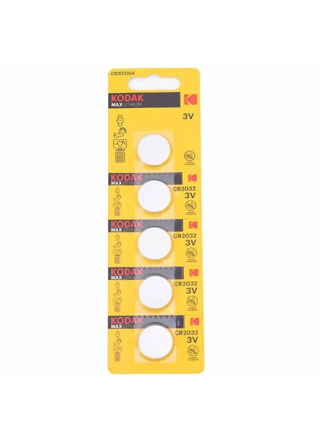 KODAK CR 2032 Lithium Coin Battery- Pack of 5 Batteries - Image 5