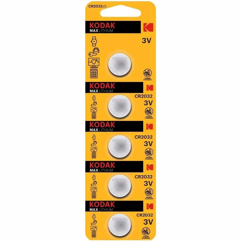 Kodak بطارية كوداك CR 2032 ليثيوم عملة - عبوة من 5 بطاريات - Image 1