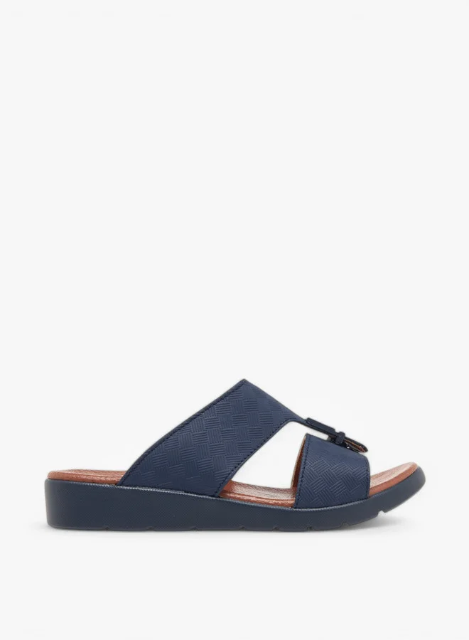 LBL by Shoexpress Textured Slip-On Arabic Sandals with Accent Detail