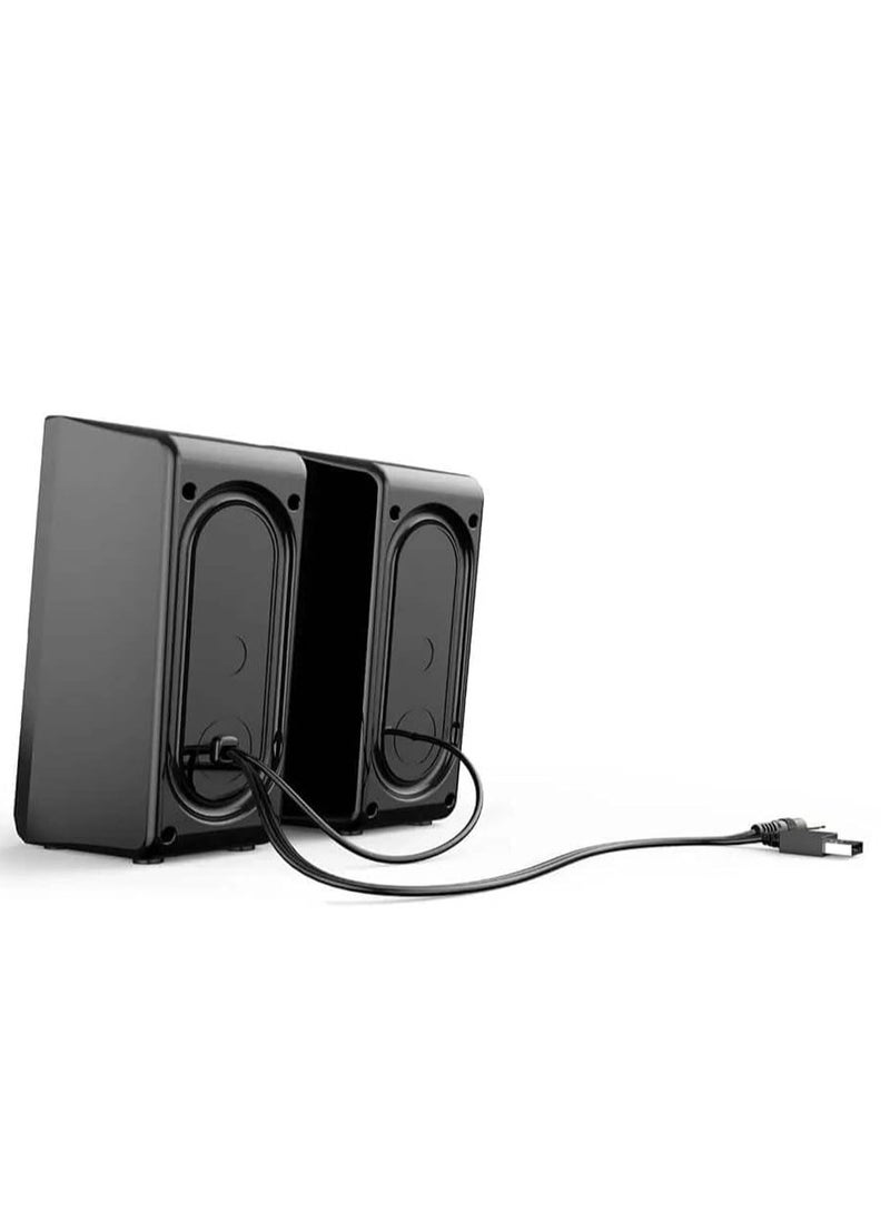 havit Mini Speaker ( 3W - 5V ) Multimedia Speaker for PC ,Gaming , Music , Studying and Lap Top with USB Powered and Audio Input 3.5 Wired , dynamic led lights , 2.0 Channel Wired Home Theatre , Good Quality , excellent Public choice  - Image 2