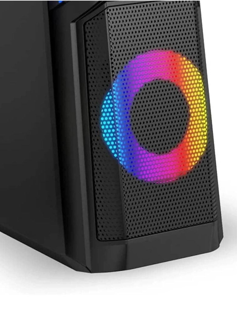 havit Mini Speaker ( 3W - 5V ) Multimedia Speaker for PC ,Gaming , Music , Studying and Lap Top with USB Powered and Audio Input 3.5 Wired , dynamic led lights , 2.0 Channel Wired Home Theatre , Good Quality , excellent Public choice  - Image 3
